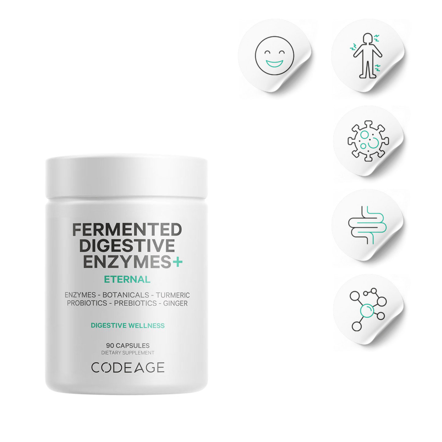 Fermented Digestive Enzymes | Inflammation and Gut Health - Codeage - Long Covid Store