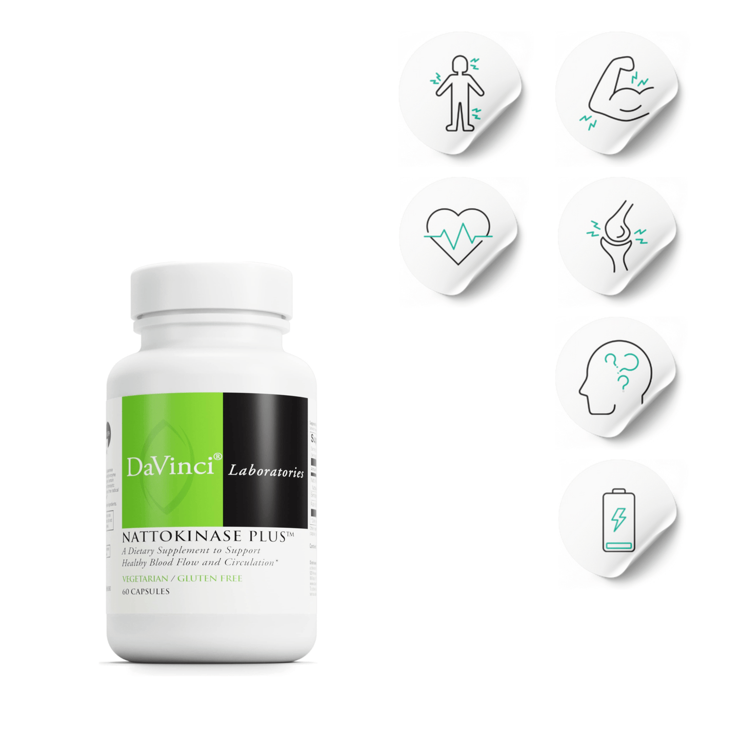 Nattokinase Plus | Muscle Pain, Circulation and Immune Support - DaVinci Laboratories - Long Covid Store