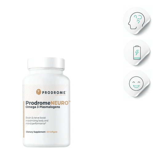 Neuro bottle with brain, energy and mood icons — simple formula for day-to-day support