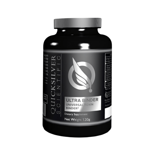 Quicksilver Scientific Ultra Binder universal toxin binder, 120 g black bottle.