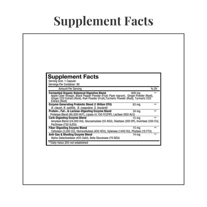 Facts panel from the label of Codeage Fermented Digestive Enzymes