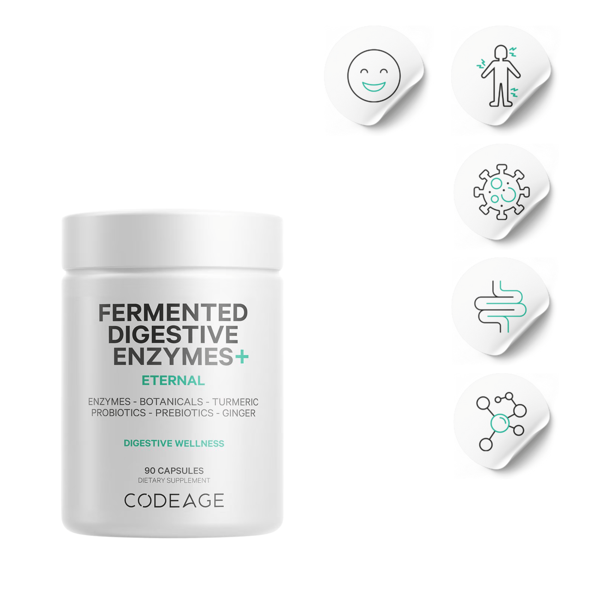 Fermented Digestive Enzymes | Inflammation and Gut Health - Codeage - Long Covid Store
