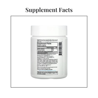 Facts panel from the label of Codeage Liposomal Glutathione