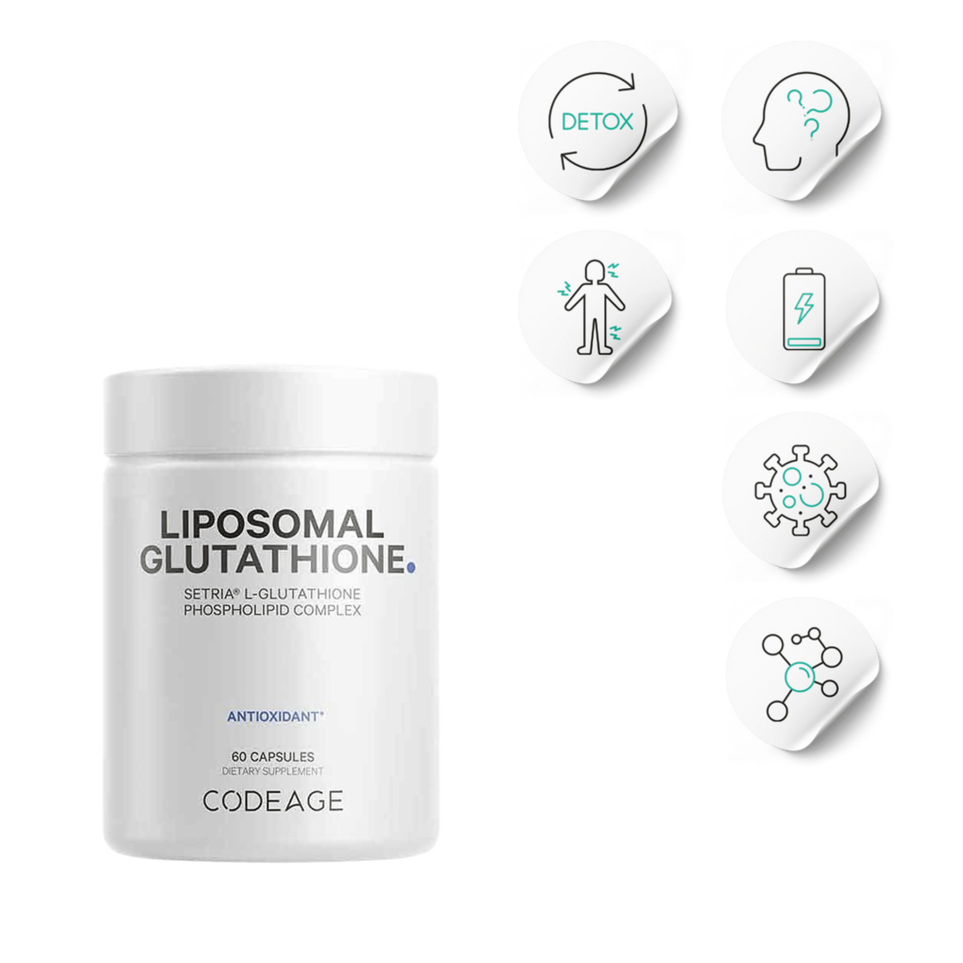Liposomal Glutathione | Brain Fog and Detox - Codeage - Long Covid Store