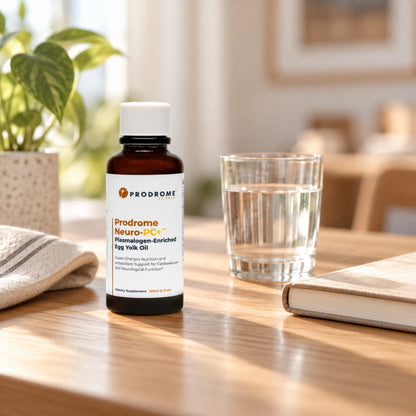 Prodrome Sciences Neuro PC+ Egg Yolk Oil 120 mL on a table at home