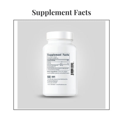 Facts panel from the label of Prodrome Sciences PlasmalogenN3 Softgels