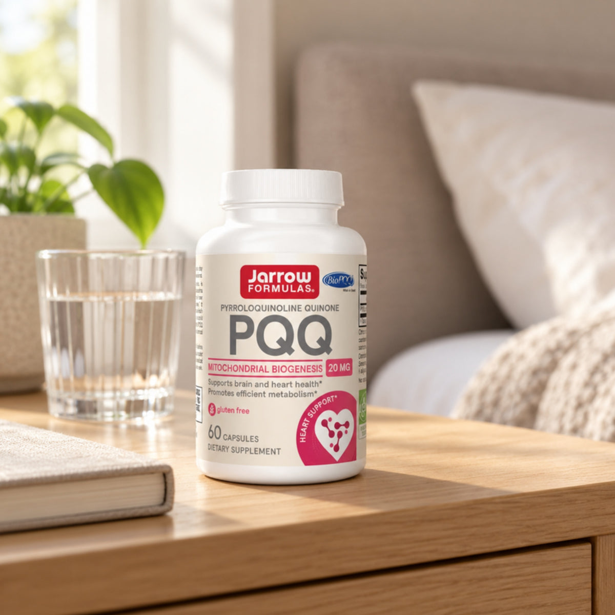 Jarrow Formulas PQQ 20 mg on a table at home
