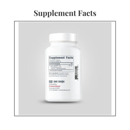 Facts panel from the label of ProdromeBDMC Curcumin 60 Capsules by Prodrome Sciences