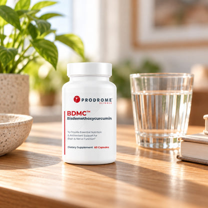 ProdromeBDMC Curcumin 60 Capsules by Prodrome Sciences on a table at home