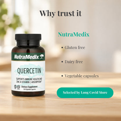 Why trust NutraMedix Quercetin 500 mg: Gluten free; Dairy free; Vegetable capsules
