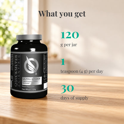 Quicksilver Scientific Ultra Binder Universal Binder: 120 g per jar, 1 teaspoon (4 g) per day, 30 days of supply