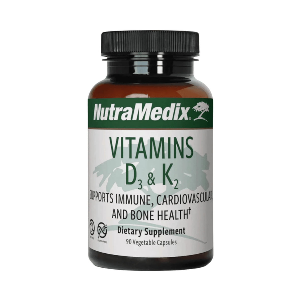 NutraMedix Vitamin D3 & K2 5000 IU on a white background