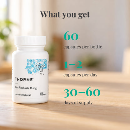 Zinc Picolinate 15mg | Immune Support - Thorne - Long Covid Store